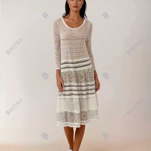 Mid Length White Dress Large Like New with Lining