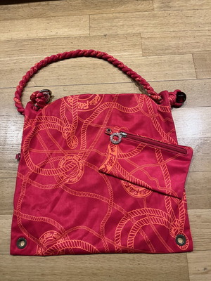 Folli Follie shoulder bag with zipper pouch, pink and orange