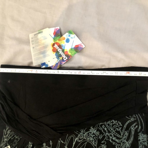 Desigual skirt new, 100% viscose with sequins and patchwork, size S