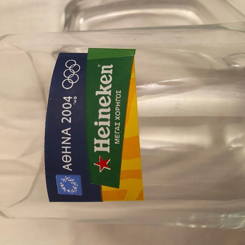 Heineken half pint glass Athens 2004 Olympics used