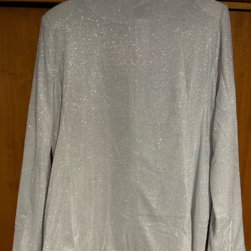 Silver blazer new, size M, shiny glittery finish