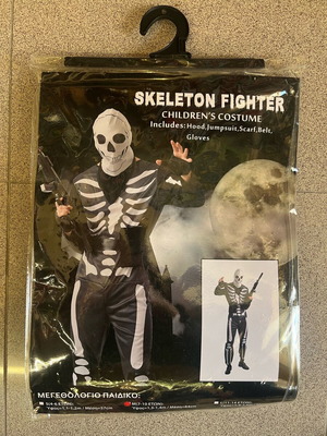 Skeleton Fighter Costume for 7-10 Years New with Accessories