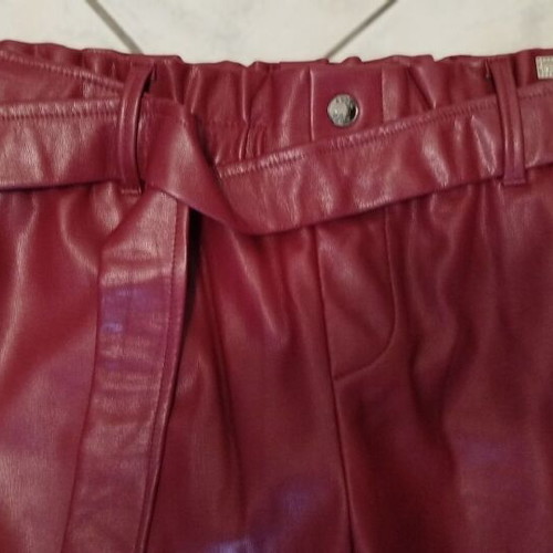 Leather pants for girls like new, burgundy, size 16