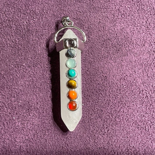 Quartz pendant 7 chakras