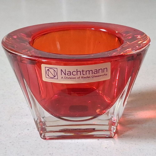 Nachtmann Ruby Red crystal candle holder like new