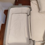 Kinderkraft Neste Up Grey baby cot with mattress and side opening