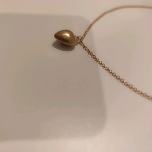 Necklace with 3D heart gold, new
