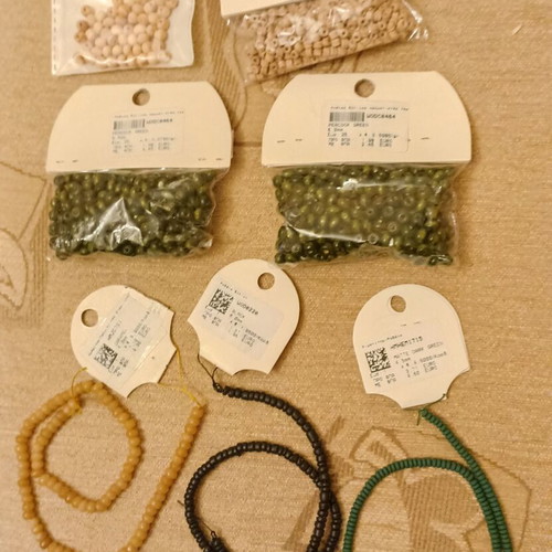 Craft supplies new, pack with wooden beads, hematite and nephrite