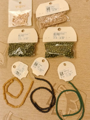 Craft supplies new, pack with wooden beads, hematite and nephrite