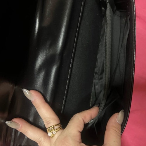 River Island black shoulder bag with silver chain like new