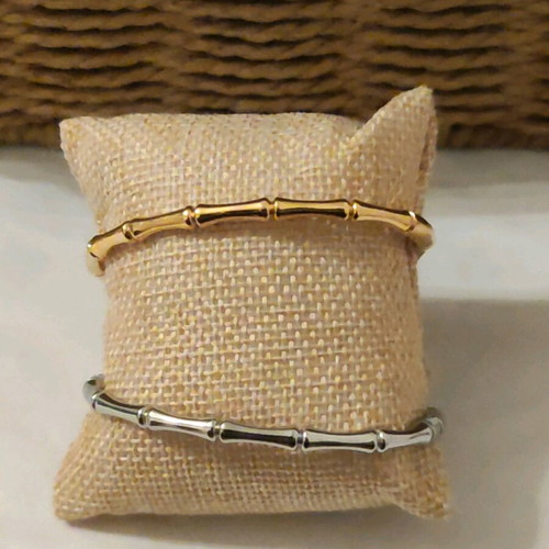 Steel handcuff bracelet new, gold and silver colors