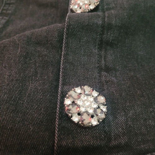 H&M Strapless Dark Grey Denim Jumpsuit with Strass Buttons like new, XXL