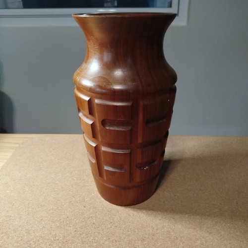 Wooden vase used, height 25 cm
