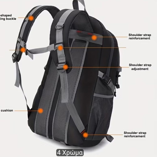 Backpack 40 lit new, black and gray
