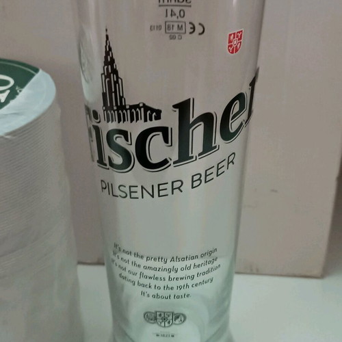 Ποτήρια μπύρας Fischer 0.4l καινούργια, πακέτο 6 τεμαχίων με χάρτινα σουβέρ