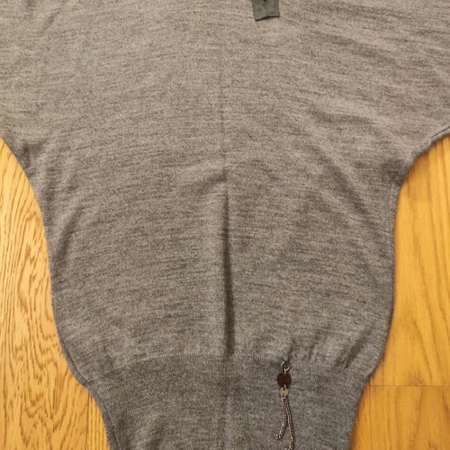 Daniele Alessandrini Grey Wool Pullover Sweater Like New, Batwing Sleeves