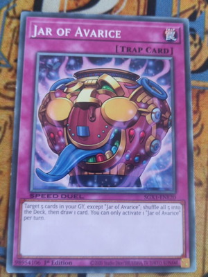 Jar Of Avarice κάρτα Yu-Gi-Oh! σαν καινούργιο, Speed Duel GX Academy