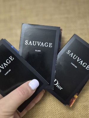 Dior Sauvage Parfum and Elixir samples, new tester set 3 ml
