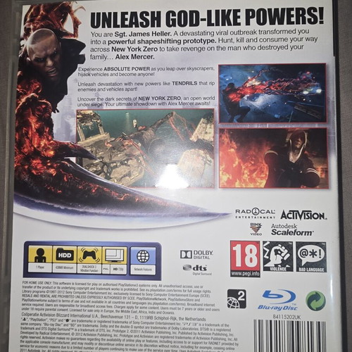 Prototype 1 & 2 PlayStation 3 games