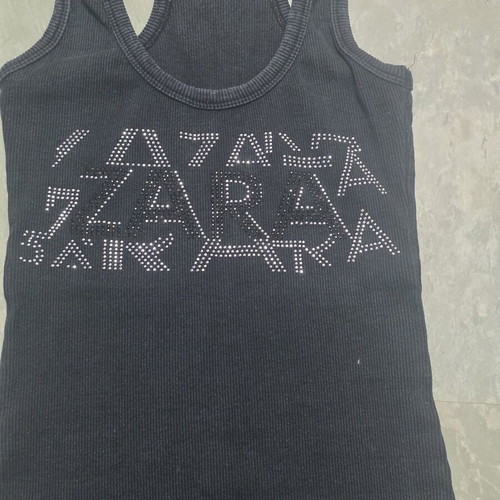 Black tank top with crystals used, small size XS