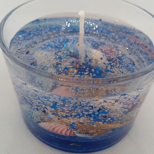 Gel candle Ocean Luxury handmade with gold leaf and Wood & Salt scent
