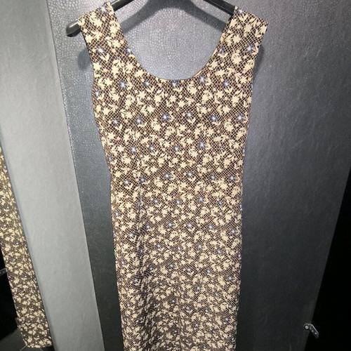 Vintage καφέ φόρεμα midi με λουλούδια customised σαν καινούργιο