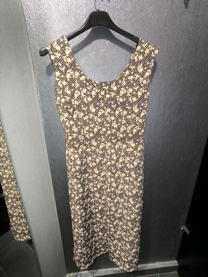 Vintage καφέ φόρεμα midi με λουλούδια customised σαν καινούργιο