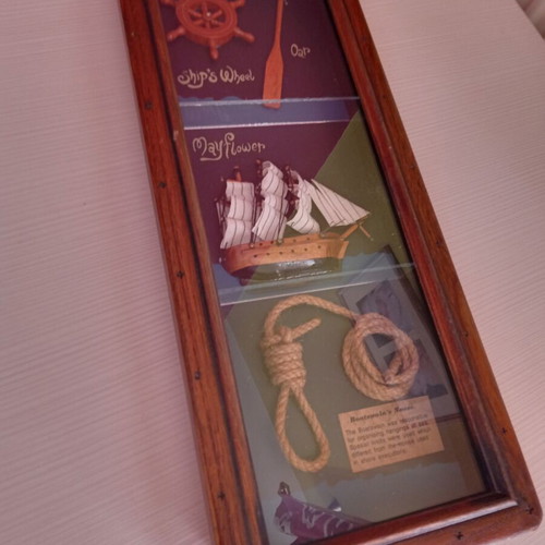 Nautical 3D frame used with wooden frame and glass