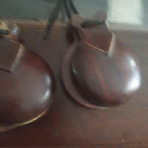 Castanets used wooden Spanish, pair
