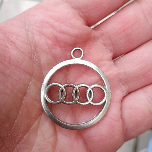 Audi metal keychain used, silver