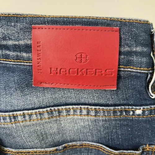 Hackers men's jean bermuda shorts, size S, blue