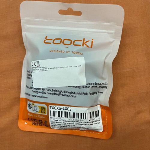 Toocki 3-in-1 Charging Cable USB-C Lightning Micro-USB Navy Blue 1.2m new