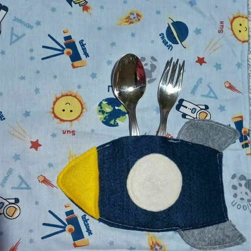 Children's placemat handmade made to order with space theme 40x30 cm