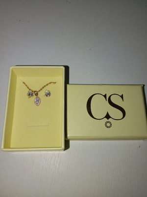 Swarovski jewelry set earrings and necklace authentic new