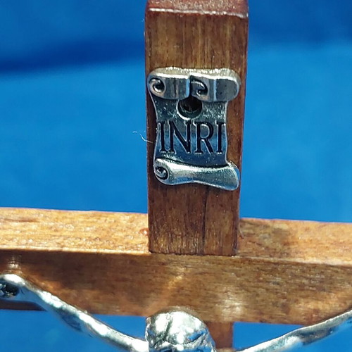Small wooden and metal crucifix new