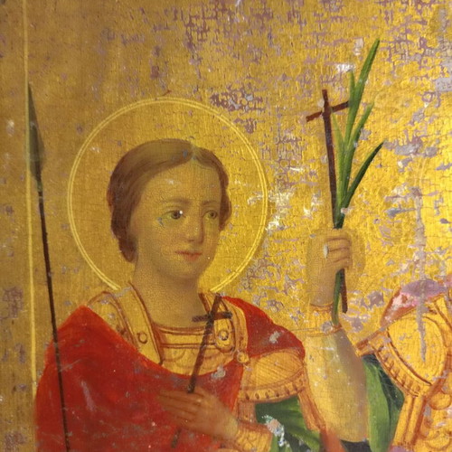 Rare 19th century religious icon used with authenticity certificate