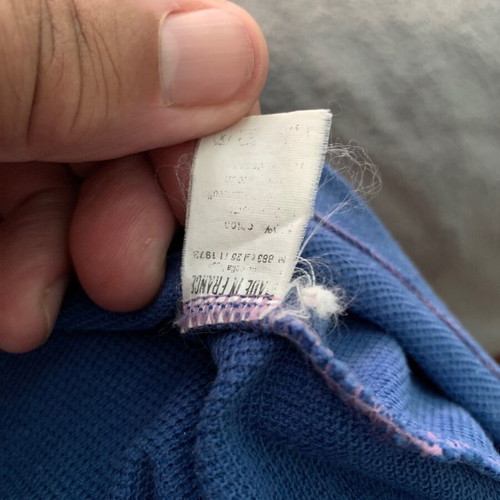 Lacoste polo shirt medium blue, made in France, 90s