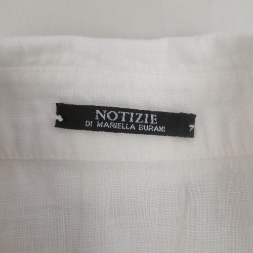 Notizie Mariella Burani women's linen shirt size M white with lace like new