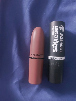 Mac 42 Whirl Matte and Sixteen lipsticks used, regular size