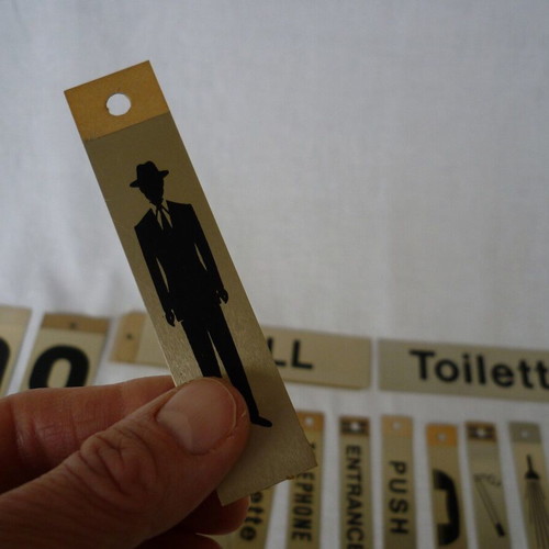 Vintage metal aluminum labels used, lot of 200+