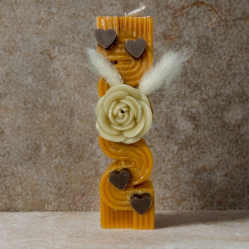 Easter candle 3D with flower and hearts new