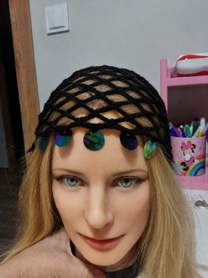 Handmade black bandana hat accessory new
