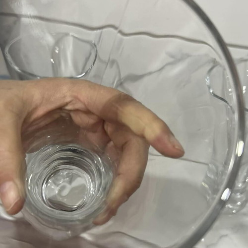 Glass vase new, Germany, 20 cm height