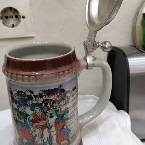 Collectible beer stein 1/5 liter German ceramic like new
