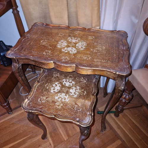 Vintage Florentine Nesting Coffee Tables Set of 2 used
