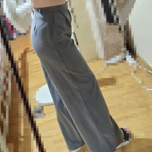 Gray office pants XS like new, high waist, wide leg