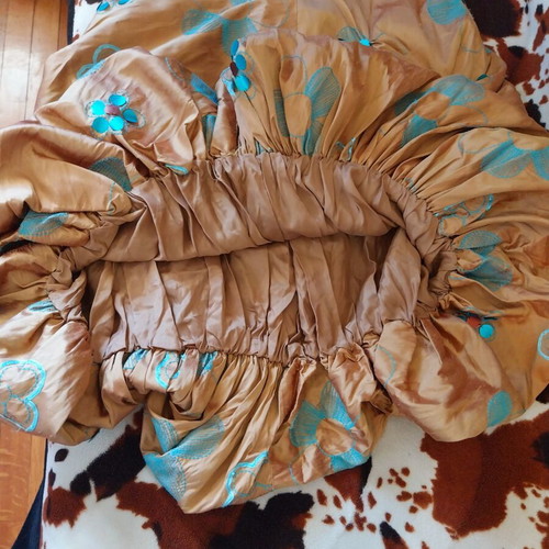Raxevsky evening set of 3 pieces silk, like new, turquoise and gold