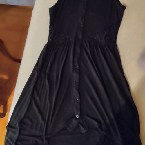 Summer mako blouse dress with strap and lace like new, black