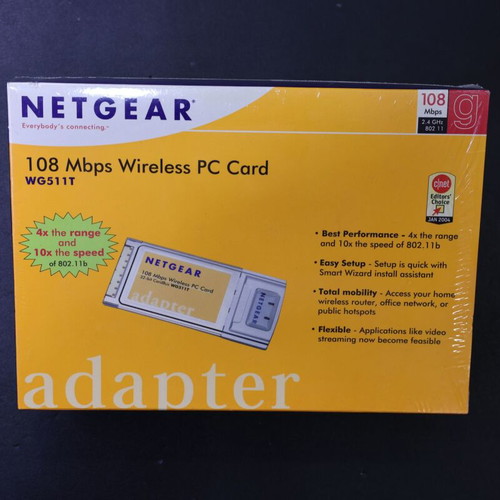 Netgear WG511T 108Mbps Wireless PC Card sealed, new