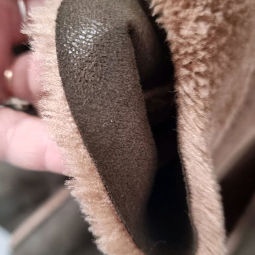 Coat new, unworn with fur inside, warm, khaki